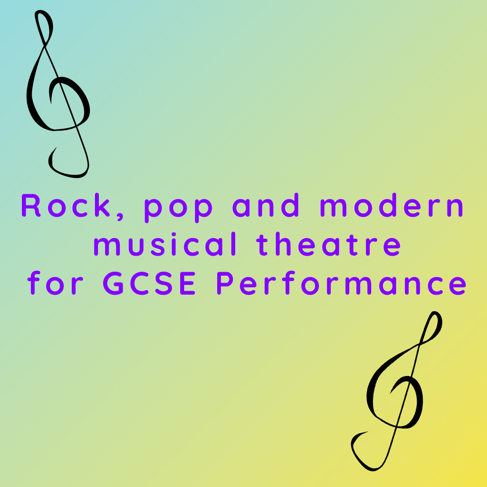 Pop/Rock/Modern Musical Theatre Songs from Different Syllabuses for GCSE&nbsp;Performances